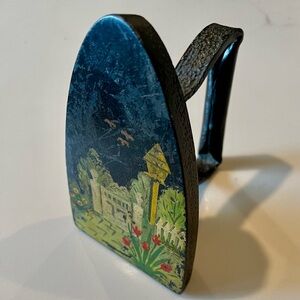 Vintage Hand Painted Cast Iron Iron Doorstop